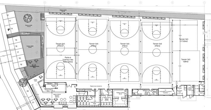 centre de Basket-Ball en salle  PLAN DE RDC DU PROJET
